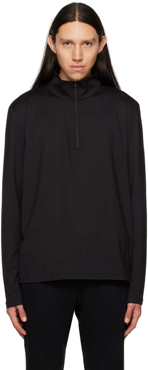 Alo Yoga Black Conquer Zip Reform Sweatshirt