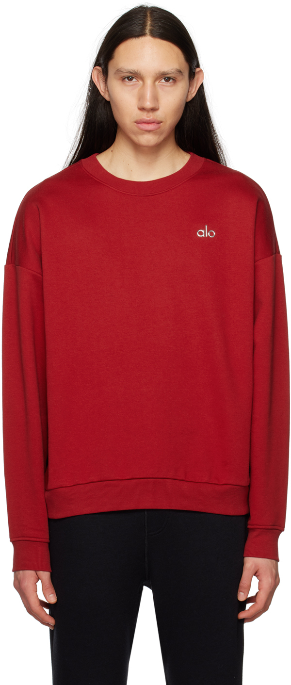 Alo: Red Accolade Sweatshirt | SSENSE