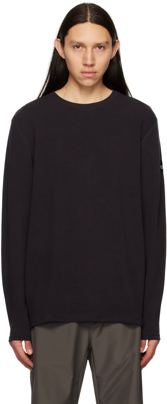 Alo: Black Fast Break Long Sleeve T-Shirt | SSENSE