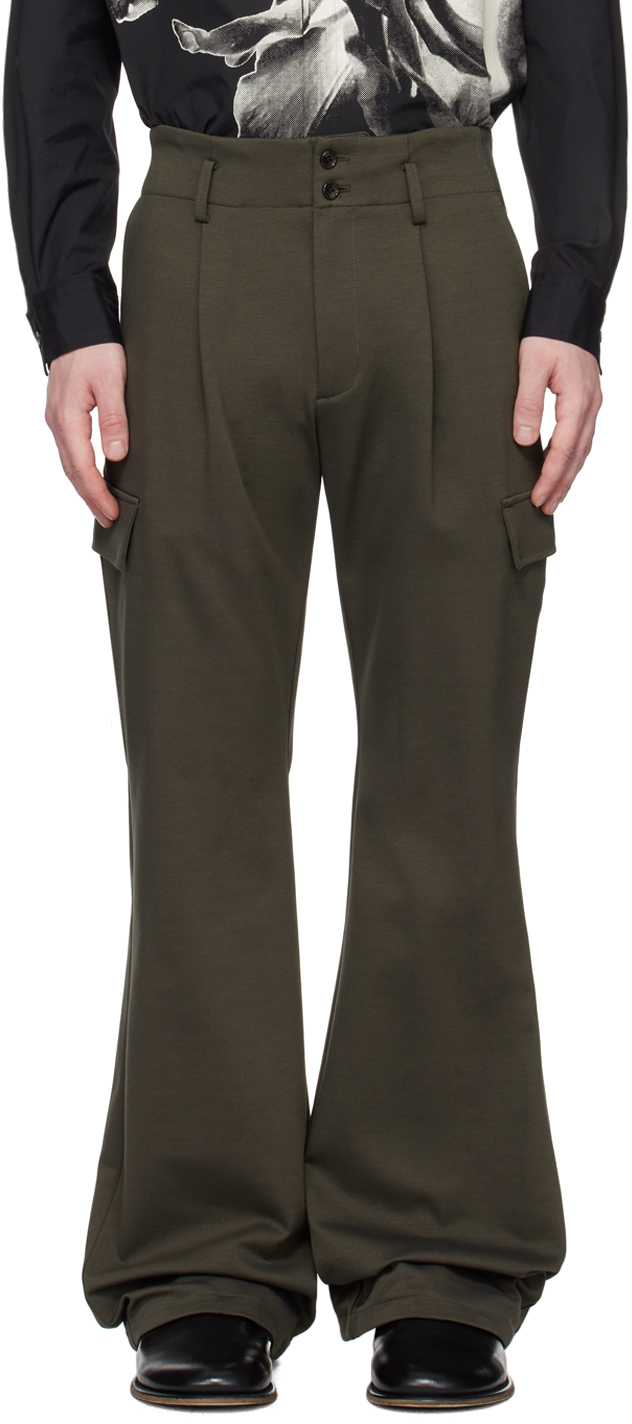 Taakk Khaki Pleated Cargo Pants