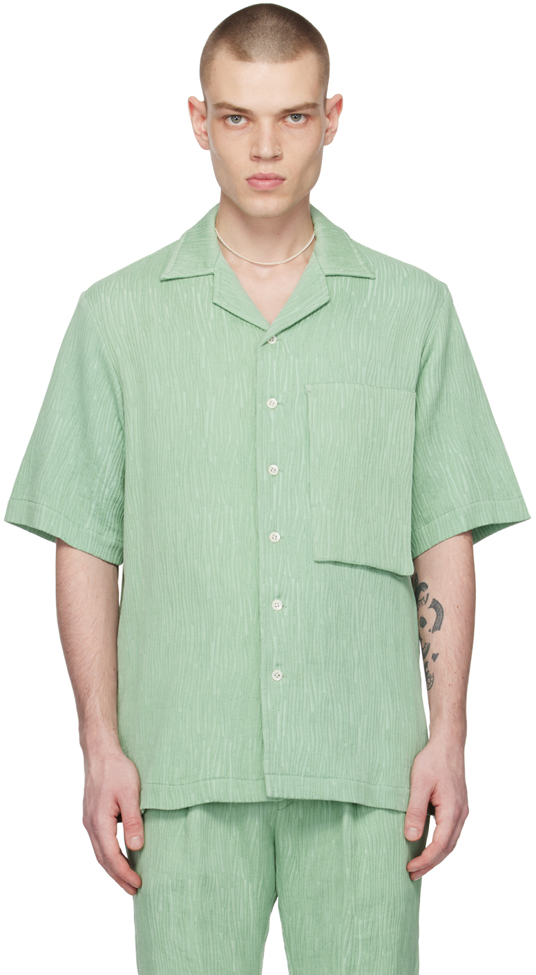 Taakk Green Jacquard Shirt In L Green