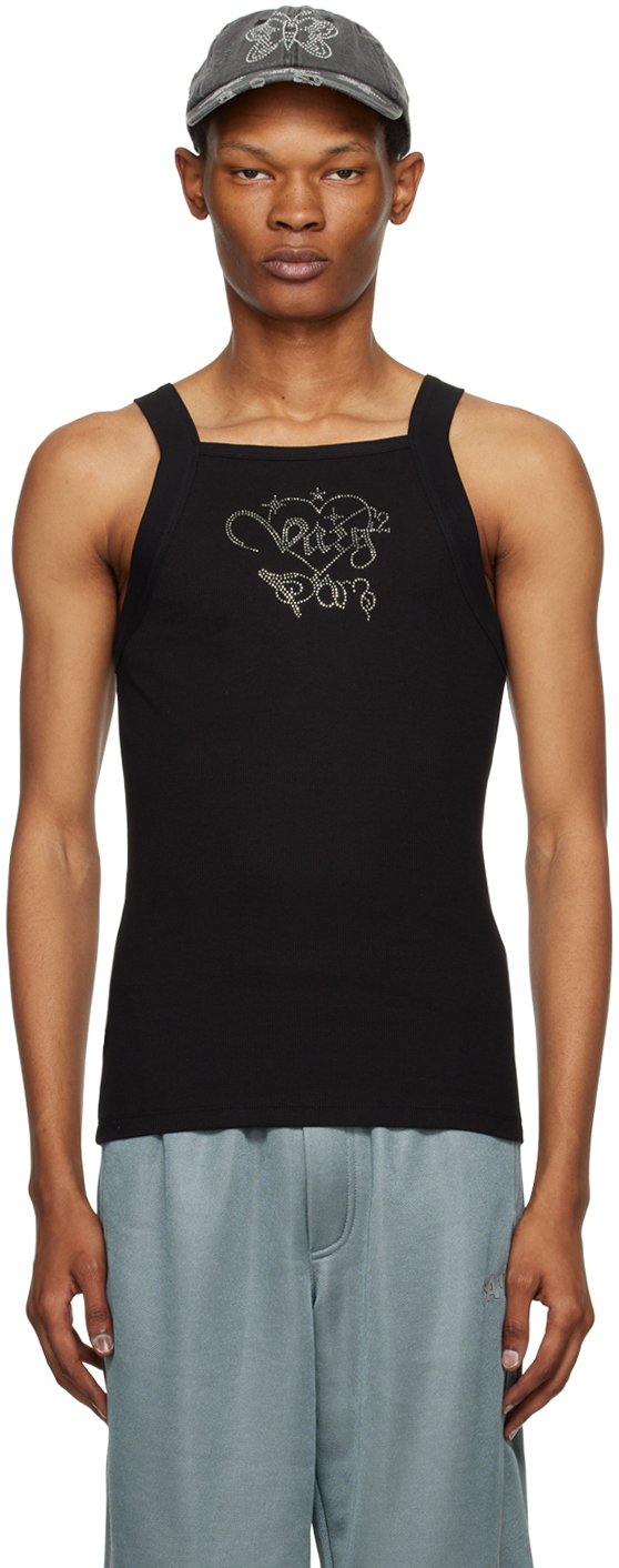 Black Square Tank Top by Perks and Mini on Sale