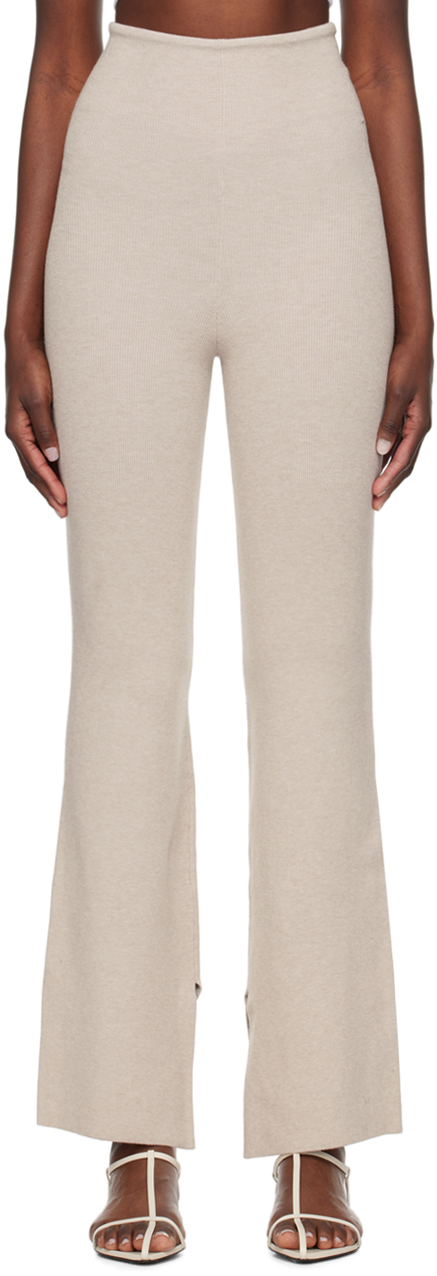 Leset Purple Grace Lounge Trousers In Oatmeal