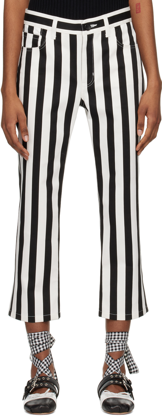 Tao Black & White Striped Trousers In 1 White/black