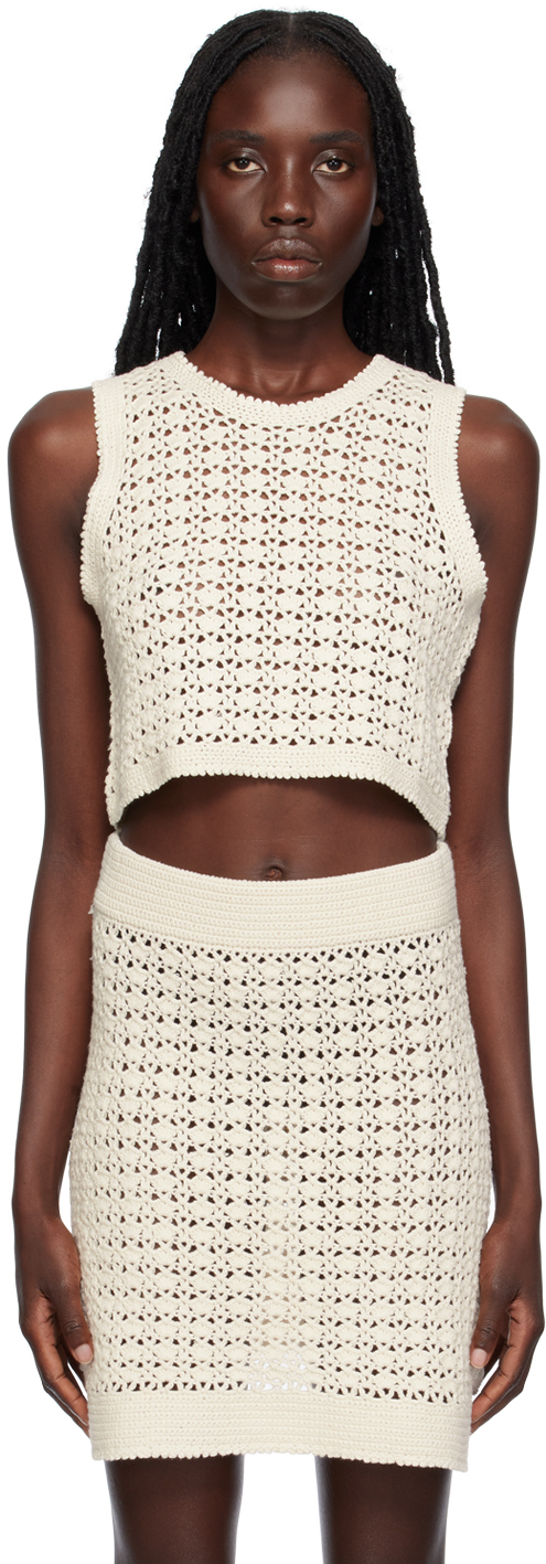 Leset Off-white Lucy Tank Top In Creme