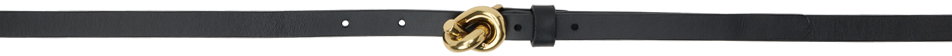 Shop Bottega Veneta Black Knot Belt In 1019 Black M Brass
