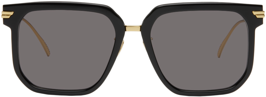 Gold Black Square Sunglasses for Men for sale