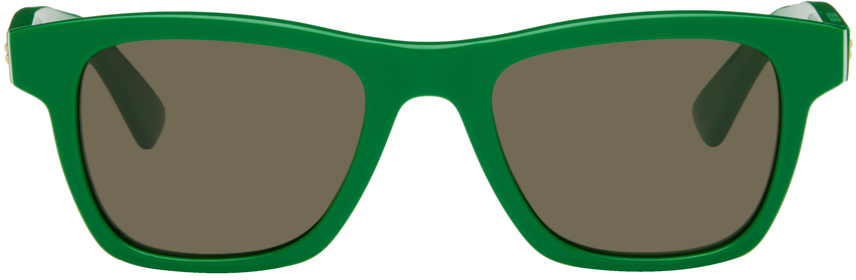 Bottega Veneta Green Square Sunglasses