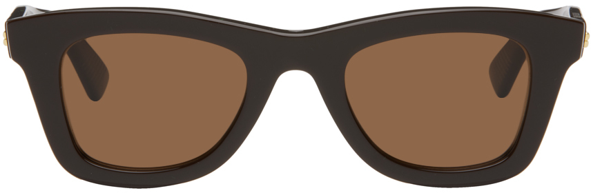 Shop Bottega Veneta Brown Wayfarer Sunglasses In 003 Brown