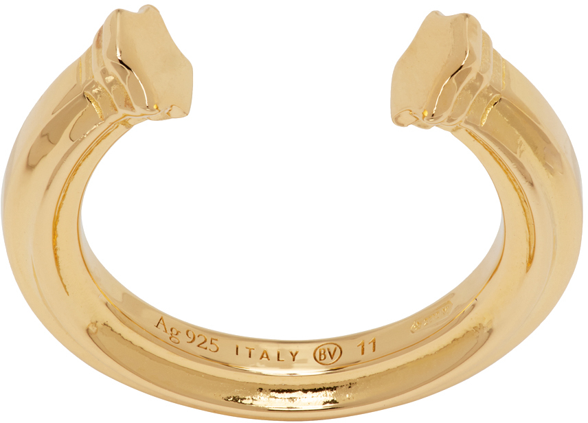 Bottega Veneta Gold Open Band Ring In 8120 Yellow Gold