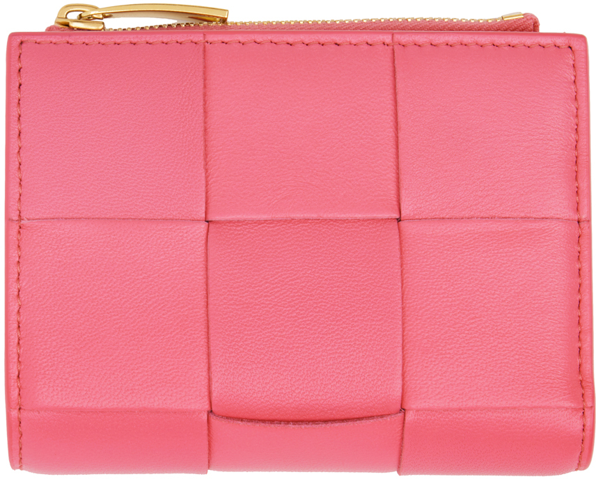 Bottega Veneta Pink Small Zip Wallet