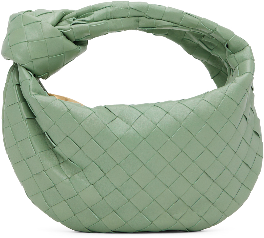 Bottega Veneta Green Mini Jodie Bag In 3403 New Sauge Gold