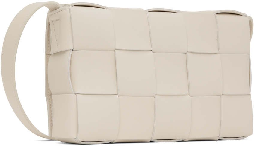 Bottega Veneta Off-white Cassette Bag In 9009 White Gold