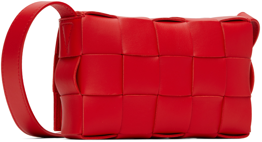 BOTTEGA VENETA RED SMALL CASSETTE BAG 