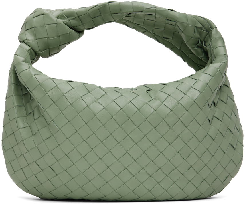 Green Jodie Teen Intrecciato-leather shoulder bag, Bottega Veneta