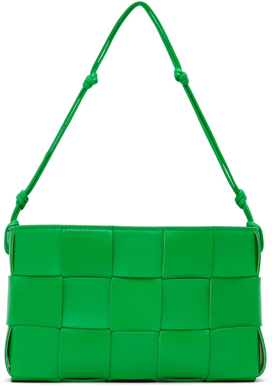 Bottega Veneta Green Cassette Bag In 3722 Parakeet Gold