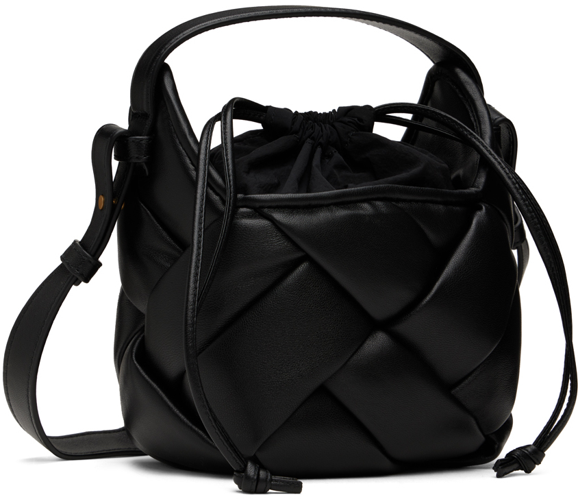 Bottega Veneta Black Small Helmet Bag In 8425 Black Gold
