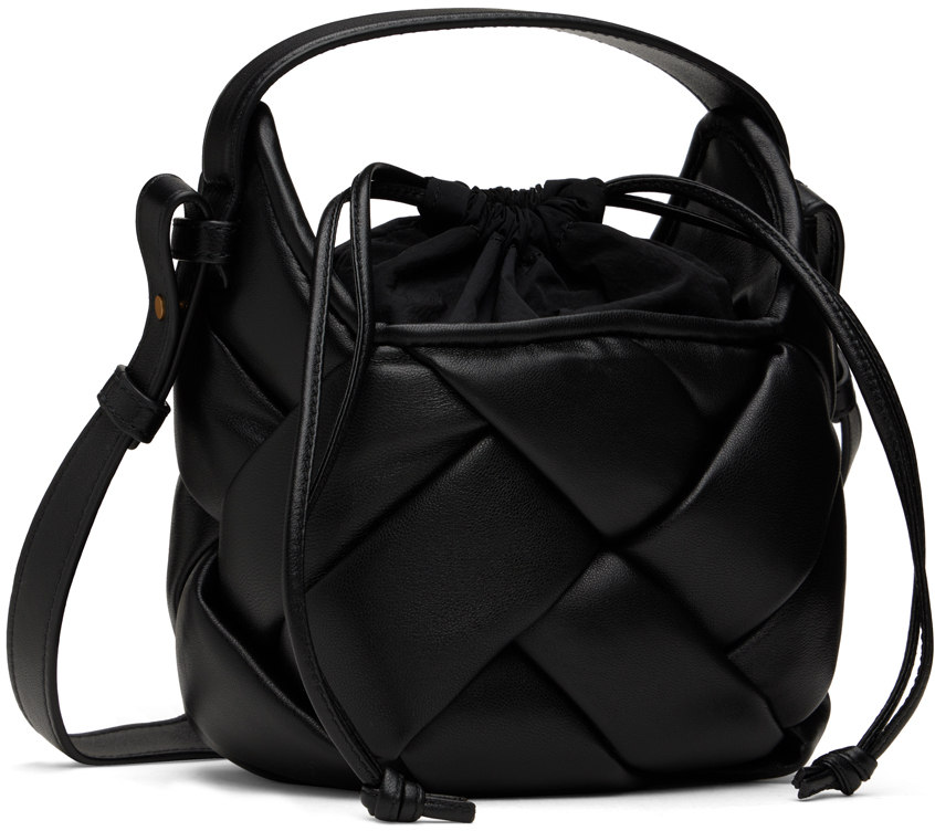 Bottega Veneta Black Small Helmet Bag In 8425 Black Gold