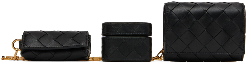 Bottega Veneta: Black 'Card Case On Chain' Bag | SSENSE