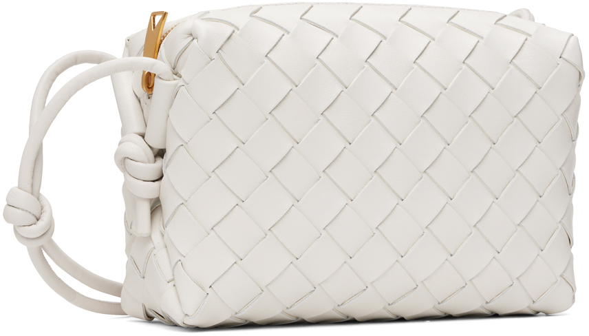 Bottega Veneta Loop Small Intrecciato Napa Shoulder Bag In 9009 White Gold
