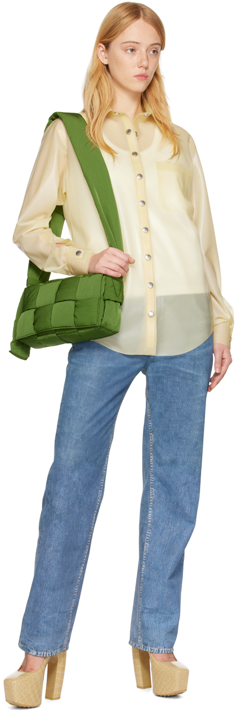 Bottega Veneta Khaki Padded Tech Cassette Bag In 3139 Avocado Silver