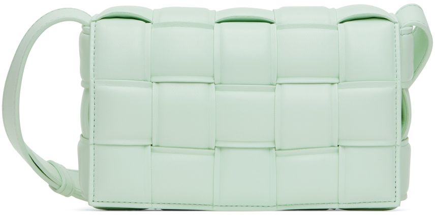 Bottega Veneta Green Small Padded Cassette Bag In 1807 Glacier Gold