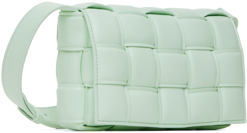 Bottega Veneta Green Small Padded Cassette Bag In 1807 Glacier Gold