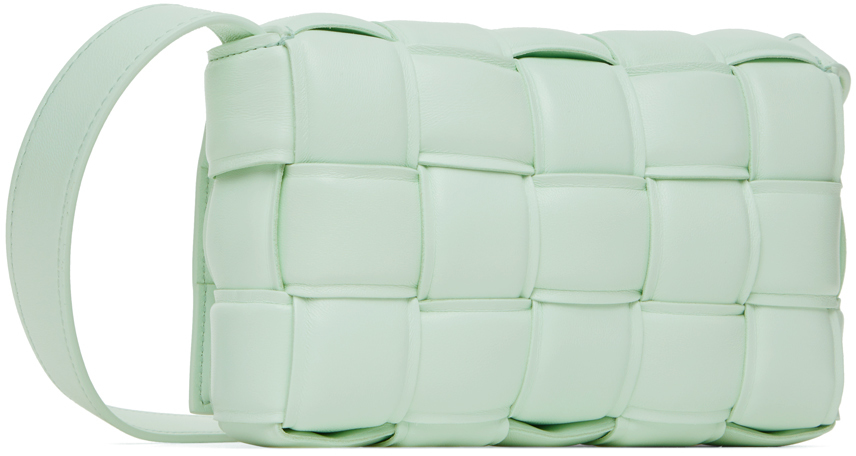 Bottega Veneta Green Small Padded Cassette Bag In 1807 Glacier Gold