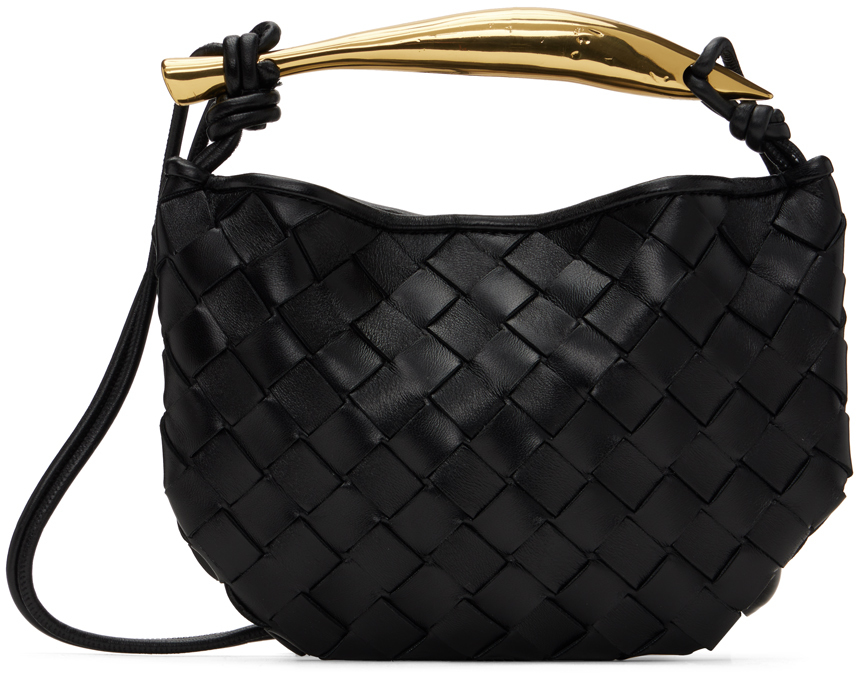 Bottega Veneta Black Sardine Intrecciato Leather Tote Bag In Black M Brass