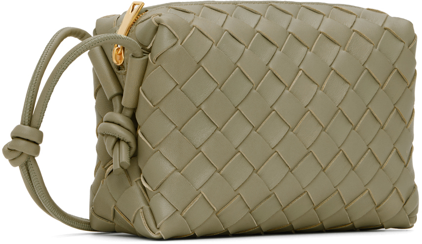 Bottega Veneta Green Mini Loop Camera Bag In 2916 Travertine Gold
