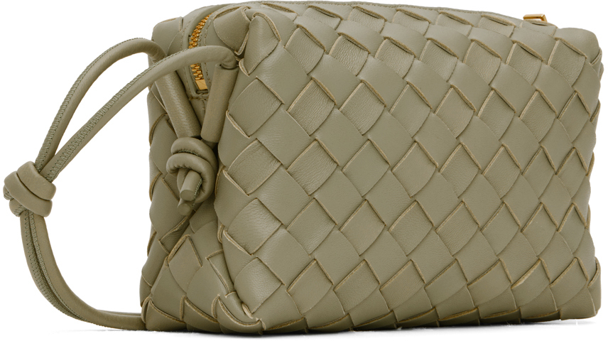 Bottega Veneta Green Mini Loop Camera Bag In 2916 Travertine Gold