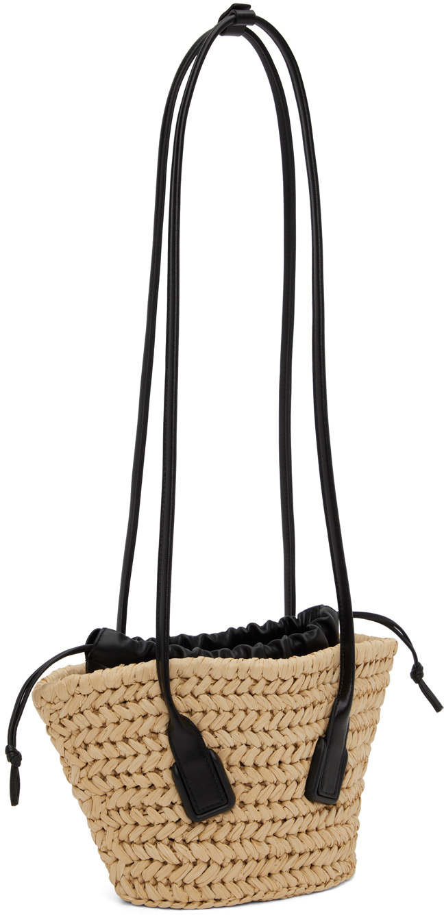 Bottega Veneta Beige Small Arco Tote In 8519 Natural Black/b