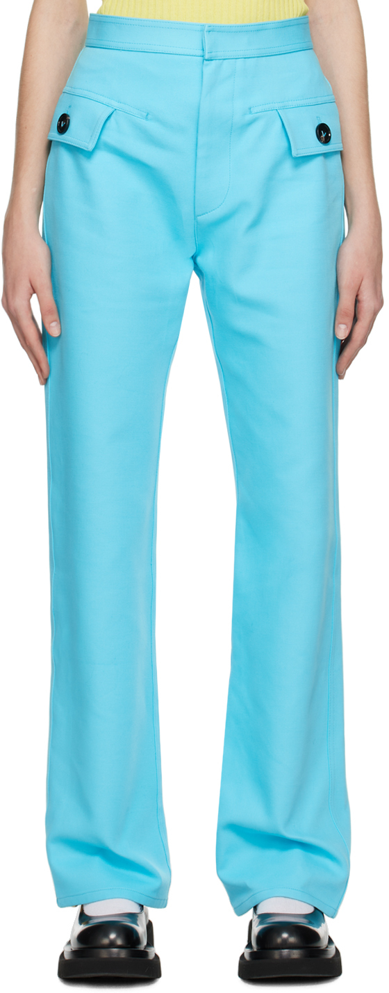 Blue Zip-Fly Trousers