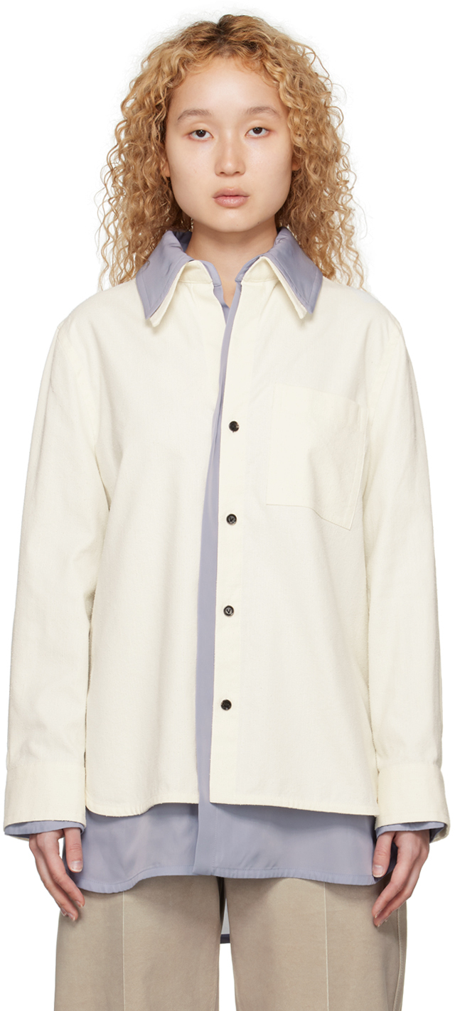 Bottega Veneta Layered Button-front Cotton Shirt In White