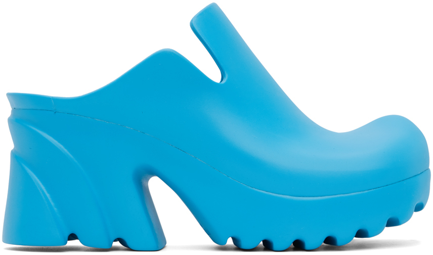 Bottega Veneta Blue Flash Heels In 4631 Pool