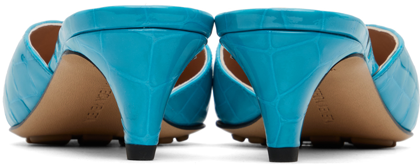 Shop Bottega Veneta Blue Punta Heels In 4631 Pool