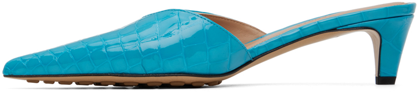 Shop Bottega Veneta Blue Punta Heels In 4631 Pool