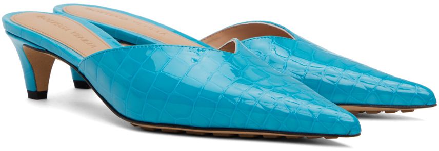 Shop Bottega Veneta Blue Punta Heels In 4631 Pool