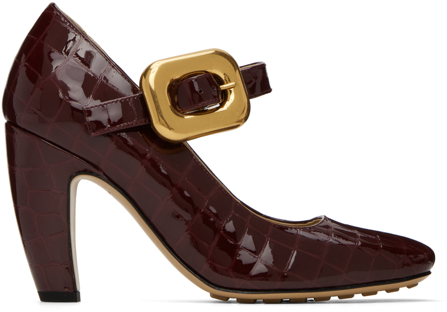 Bottega Veneta Leather Mostra Mary Janes 90 In 2226 Merlot