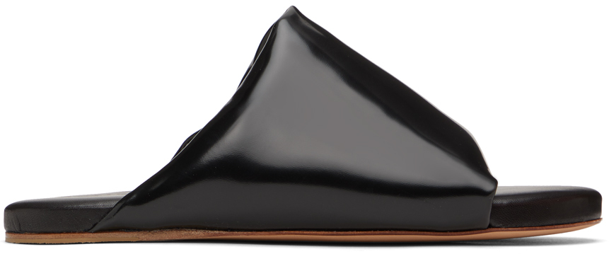 Bottega Veneta Black Cushion Slides In 1000 Black