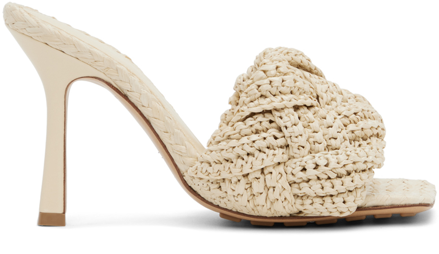 Bottega Veneta Off-white Lido Heeled Sandals In 9013