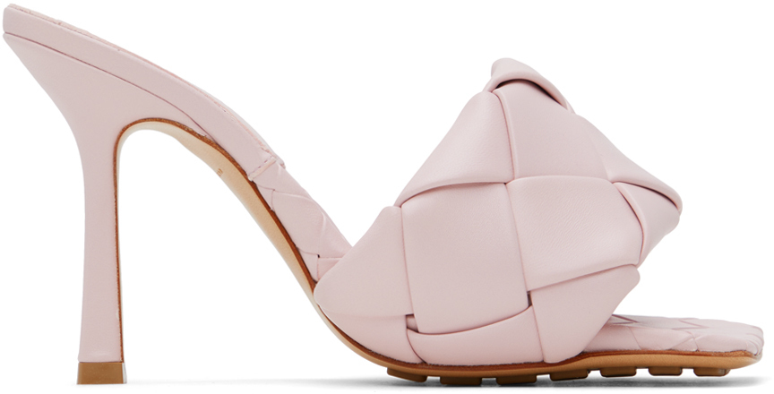 Bottega Veneta Pink Lido Heeled Sandals In 5071 Cameo