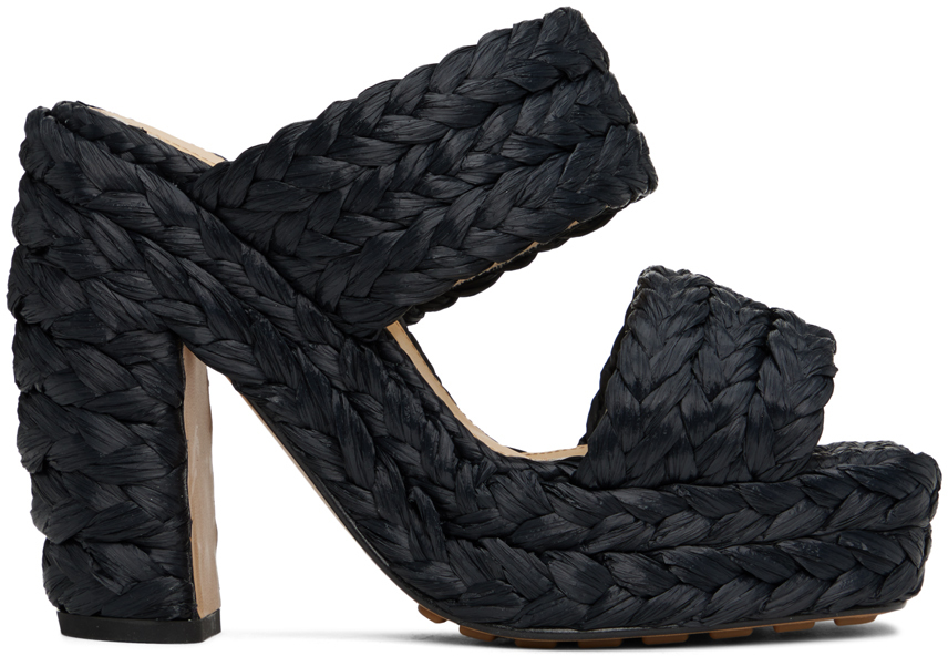 【関税込み】Bottega Veneta ブラック Canalazzo サンダル Bottega Veneta: ブラック Canalazzo サンダル | SSENSE 日本