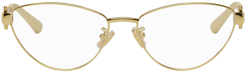 Bottega Veneta Gold Turn Cat-Eye Glasses