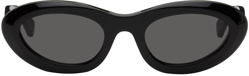 Bottega Veneta Black Oval Sunglasses