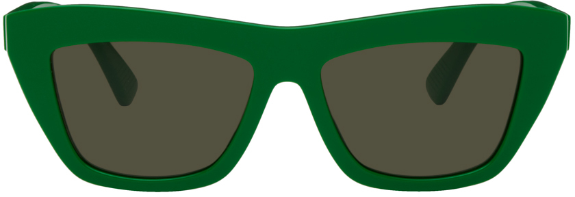Bottega Veneta Eyewear Cat-Eye Croc-effect Sunglasses - Green