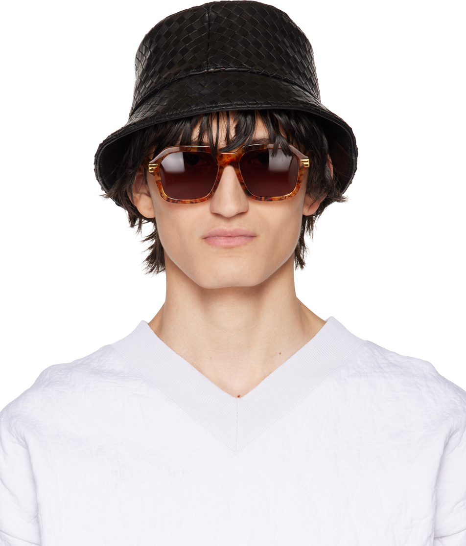 Bottega Veneta® Men's Intrecciato Leather Bucket Hat in Black. Shop online  now.