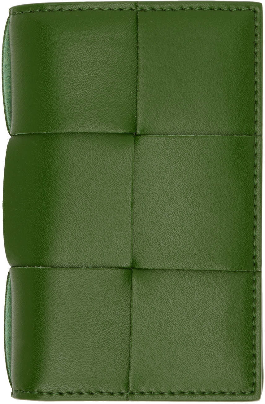 Bottega Veneta Green Flap Card Holder SSENSE