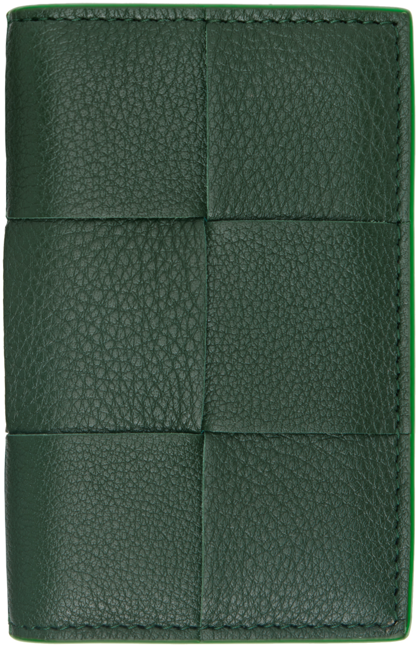 Bottega Veneta Green Flap Card Case In 3068 Raintree-par/ra