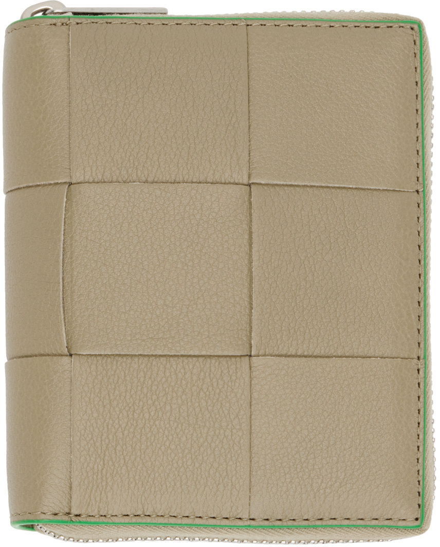 Bottega Veneta® Women's Small Intrecciato Bi-Fold Zip Wallet in Taupe. Shop  online now.